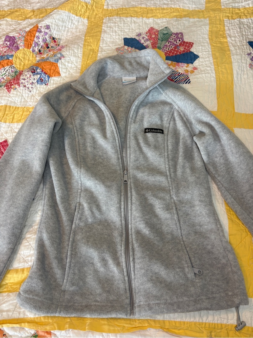 Columbia Women's Light Gray Full-Zip Fleece Jacket Size S